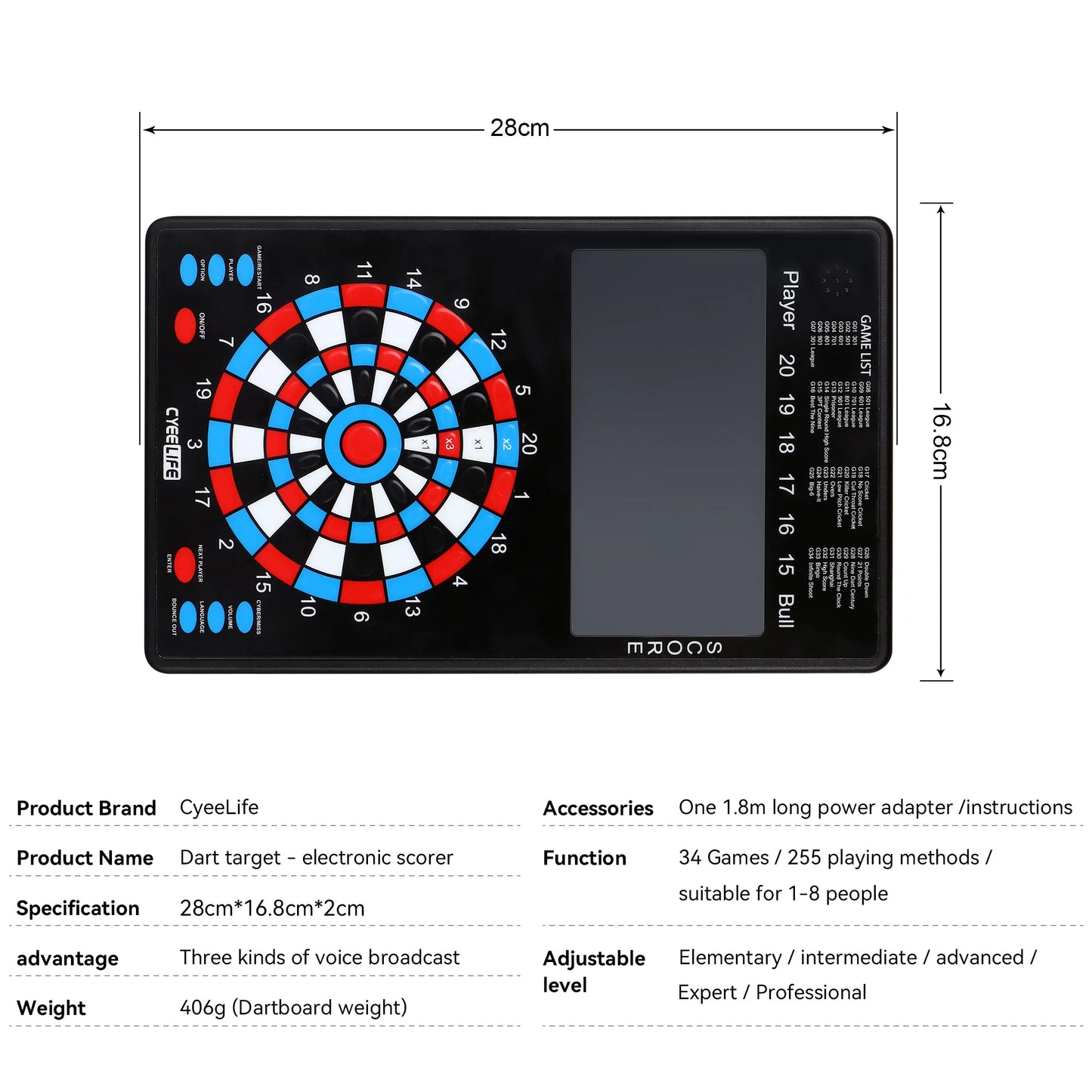 CyeeLife Dart Scoring Electronic