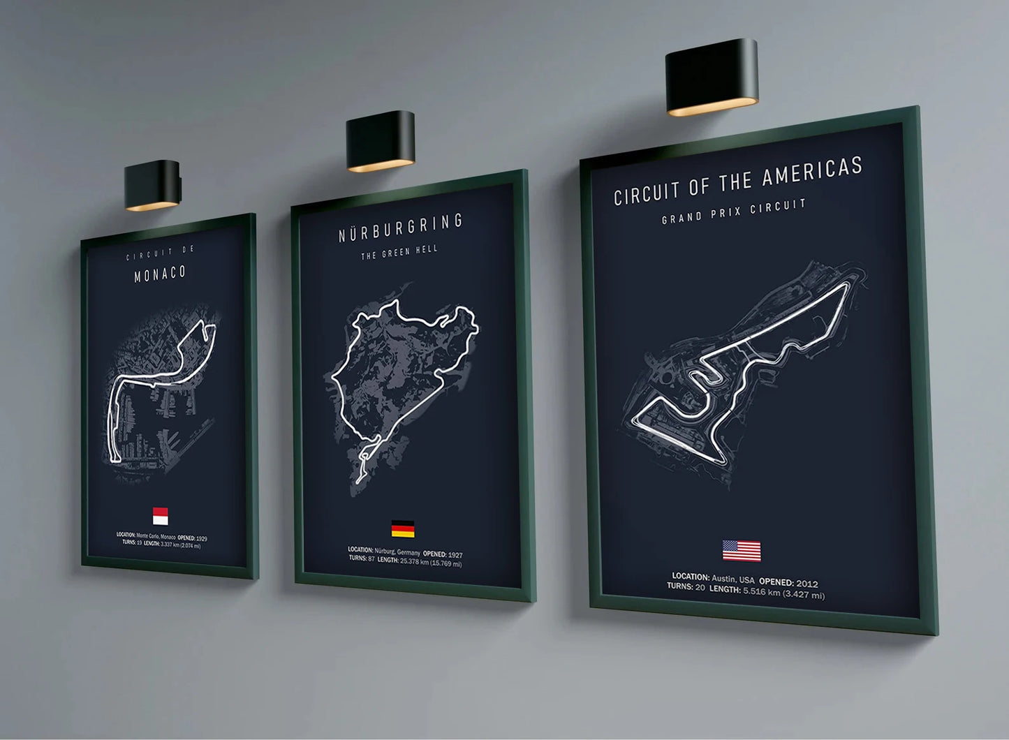 F1 All Track Circuits Canvas Painting Formula 1 Wall Art