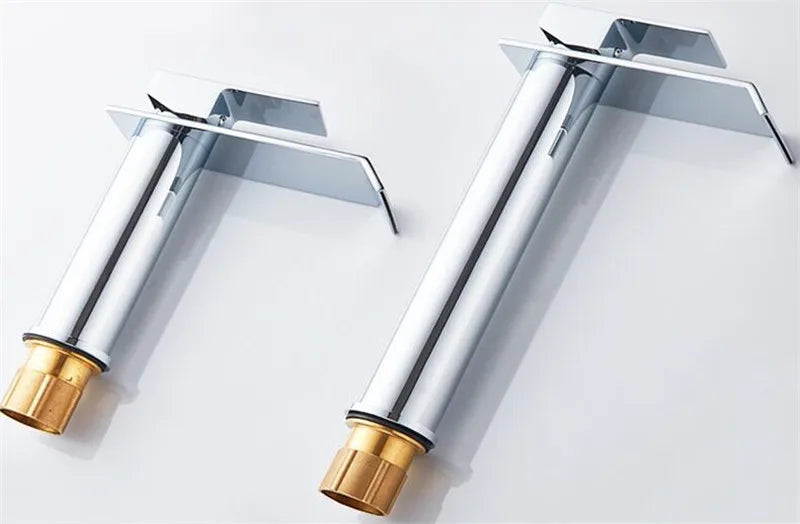 Basin Faucet Gold and white Waterfall Faucet Brass Bathroom Faucet Mixer Tap Hot and Cold Sink