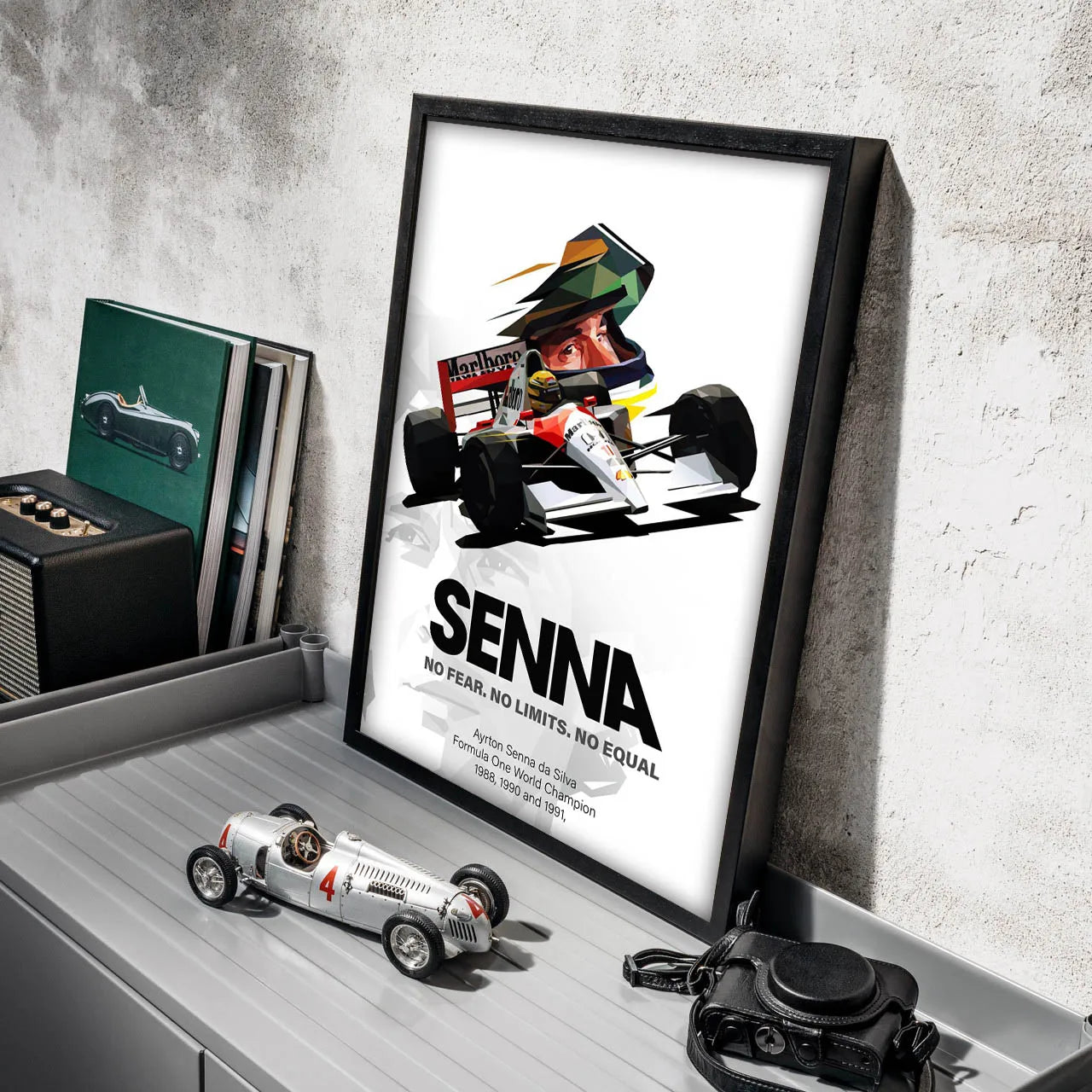 Legend Racing Driver Ayrton Senna Poster Wall Room Decor