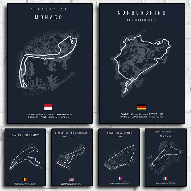 F1 Circuit Canvas Wall Art