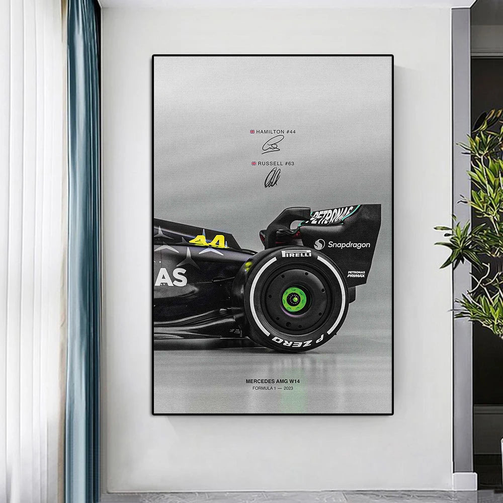 Formula 1 Hamilton Racing Poster Decor Gift