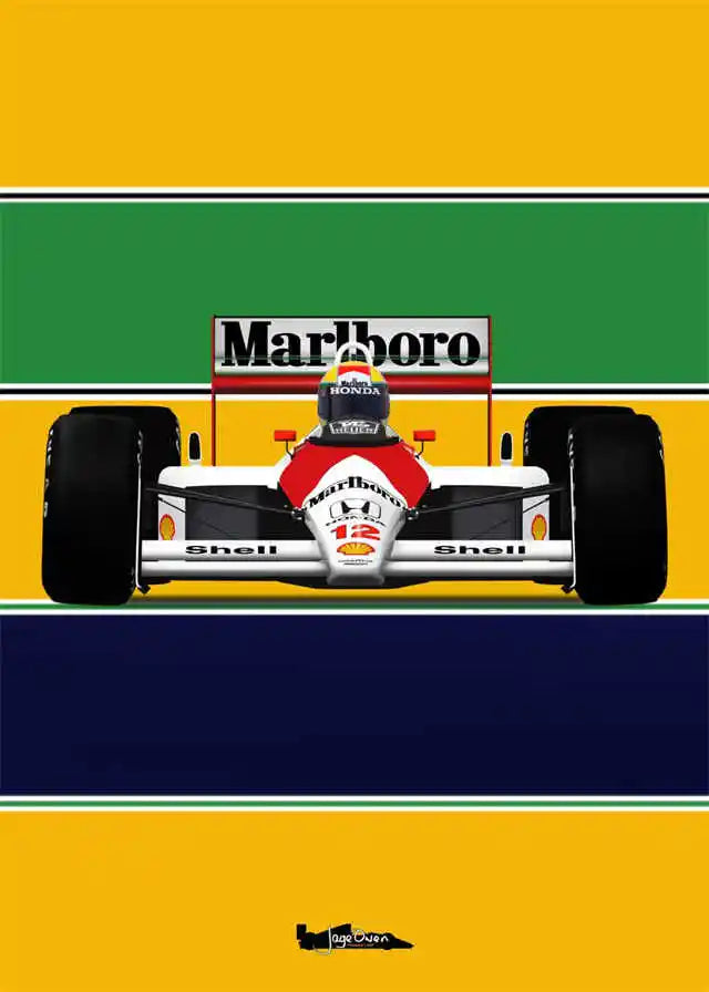 Legend Racing Driver Ayrton Senna Poster Wall Room Decor