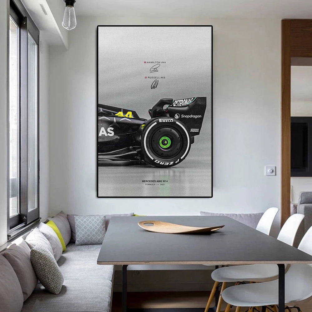 Formula 1 Hamilton Racing Poster Decor Gift