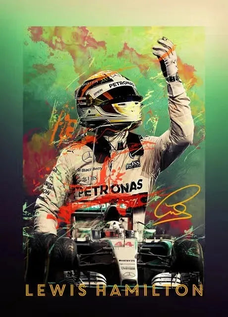 Formula 1 Racing Legend Lewis Hamilton Poster