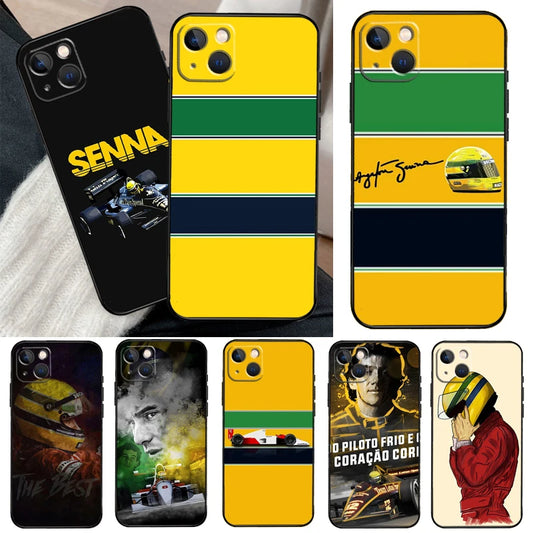 Ayrton Senna F1 Phone Case For iPhone 13 12 11 14 15 Pro Max Mini X XS Max XR 7 8 Plus SE Case Back Cover