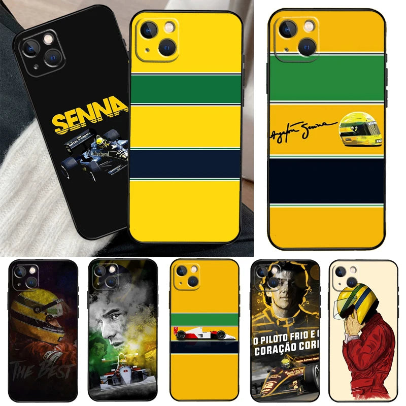 Ayrton Senna F1 Phone Case For iPhone 13 12 11 14 15 Pro Max Mini X XS Max XR 7 8 Plus SE 2020 Case Back Cover