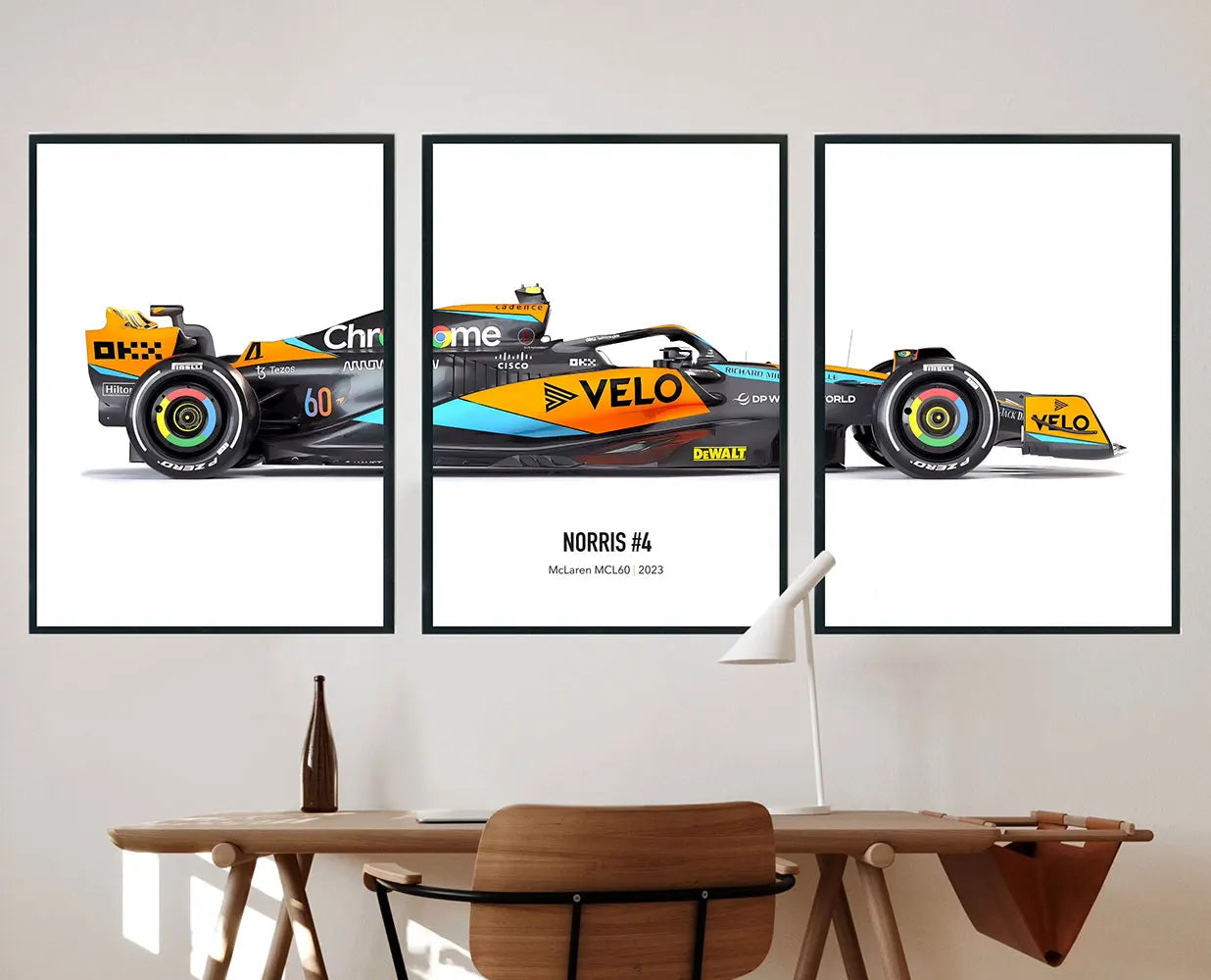 Lando Norris F1 Car Canvas Paintings Decor