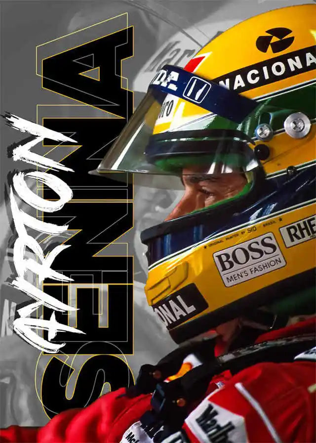 Legend Racing Driver Ayrton Senna Poster Wall Room Decor