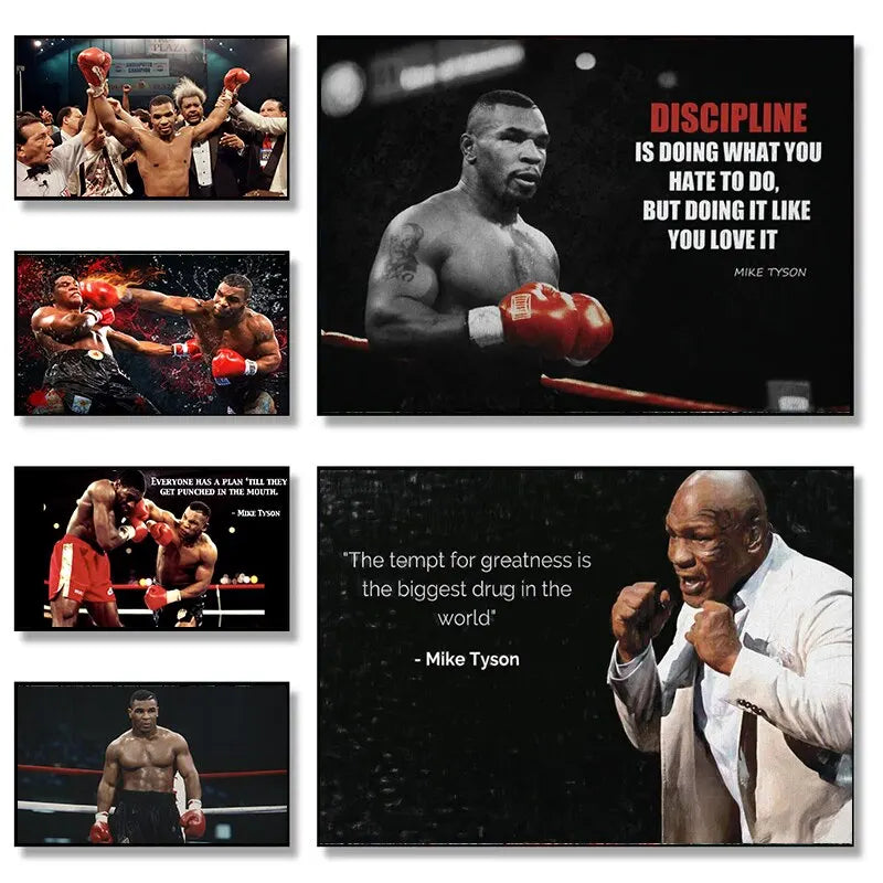 Mike Tyson Motivational Quote Canvas Art Poster Variety of Designs