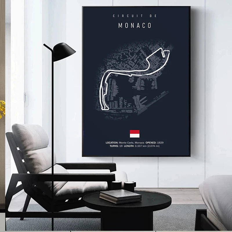 F1 Circuit Canvas Wall Art