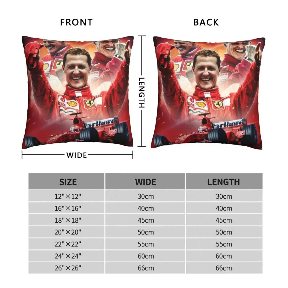 Michael Schumacher Pillowcase Zip Decor Cushion Cover 45x45