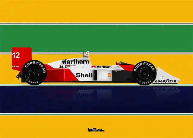 Legend Racing Driver Ayrton Senna Poster Wall Room Decor