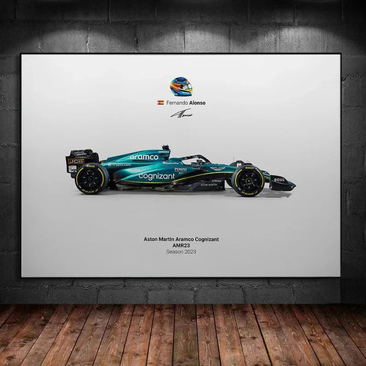 Fernando Alonso Poster Car Canvas Painting Prints Home Decoration