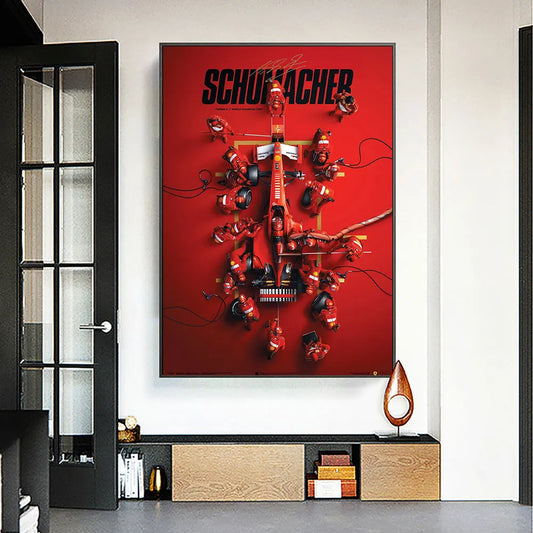 F1 Michael Schumacher Racing Car Poster Home Decor