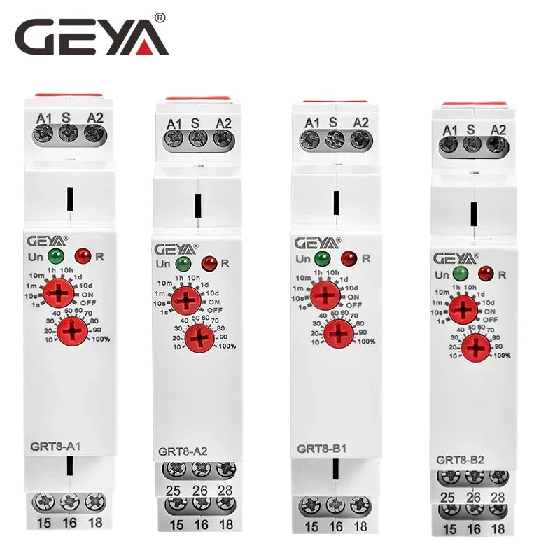 GEYA GRT8-B Off Delay Time Relay Electronic 16A AC230V OR AC/DC12-240V CE CB Approved