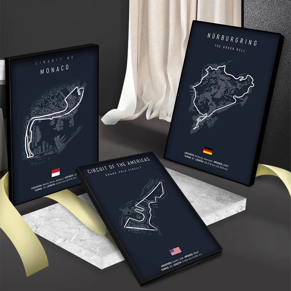 F1 Circuit Canvas Wall Art