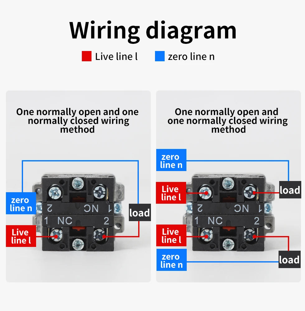 22mm XB2-BD21 BD23 BD25 BD33 BD45 BD53  1NO/2NO/1NO1NC 2/3 position Self locking / self resetting selector