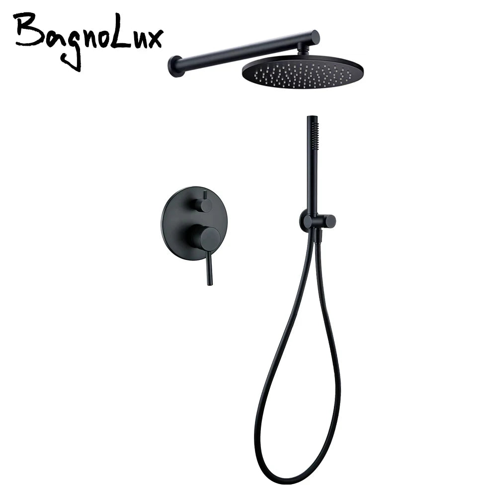 Black Shower System Set Bathroom Faucet Mixer Set