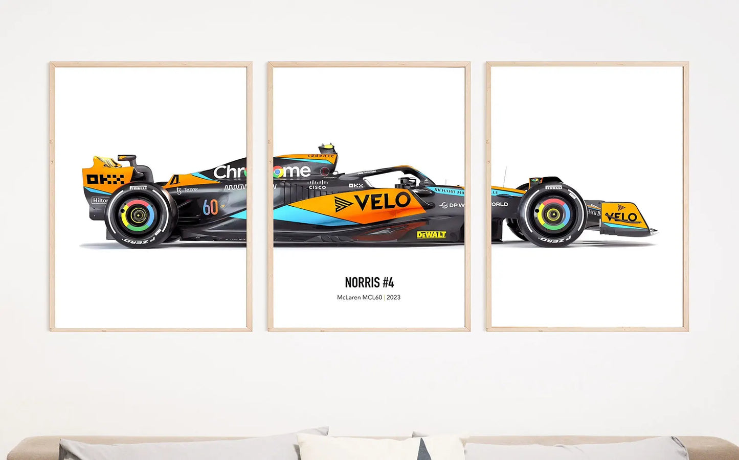 Lando Norris F1 Car Canvas Paintings Decor