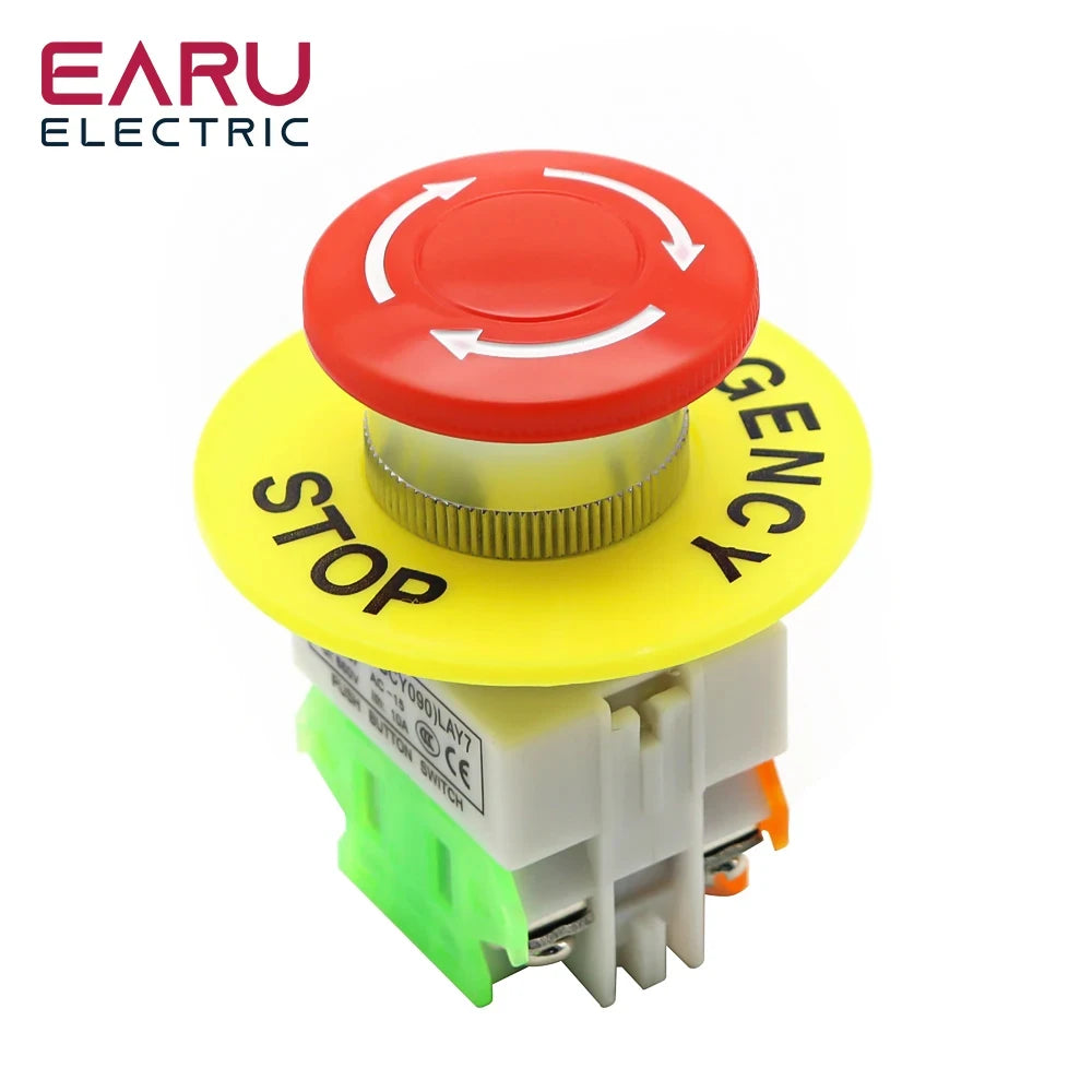 Red Mushroom Cap 1NO 1NC DPST Emergency Stop Push Button Switch