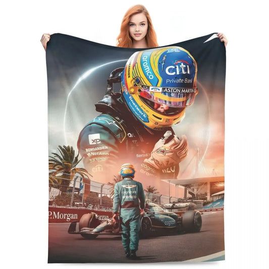 Fernando Alonso Racing Driver Blanket