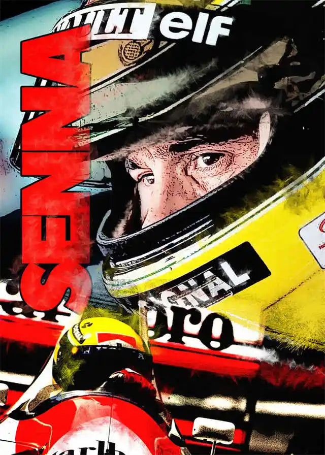 Legend Racing Driver Ayrton Senna Poster Wall Room Decor