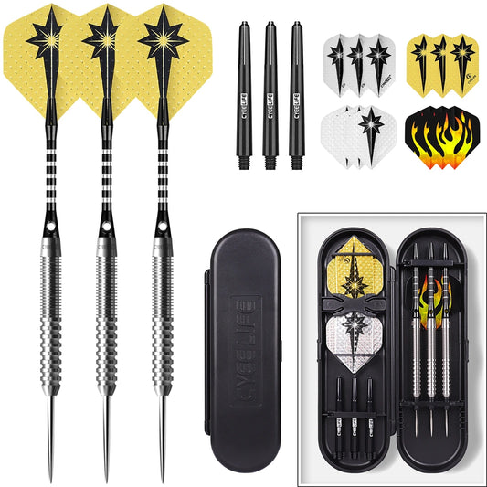 21g/23g/26g/28g/30g CyeeLife Full Darts Set with Case Flights Stems Barrells