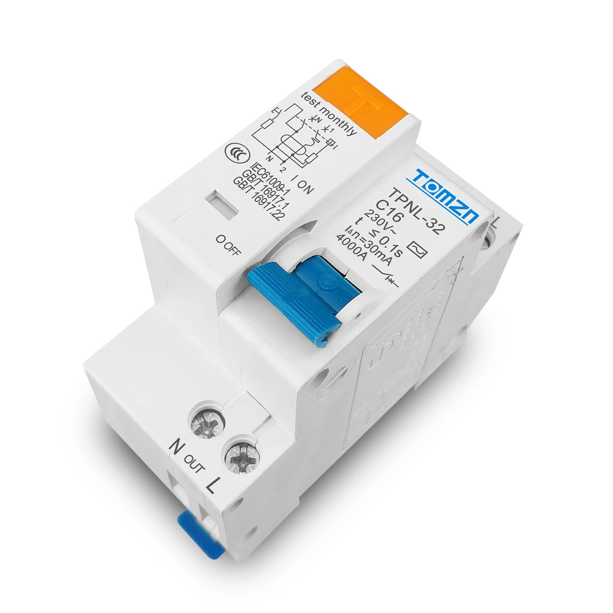 TPNL DPNL 230V 1P+N Residual current Circuit breaker with over and short current Leakage protection RCBO MCB