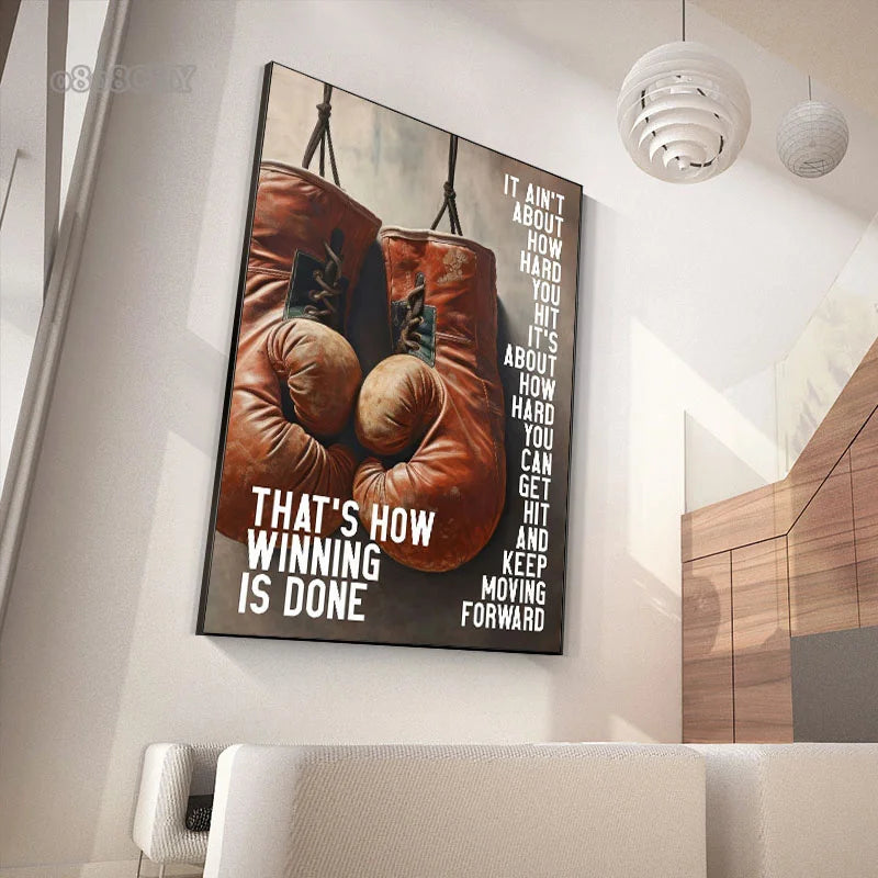 Vintage Boxing Gloves Posters Mike Tyson Quotes