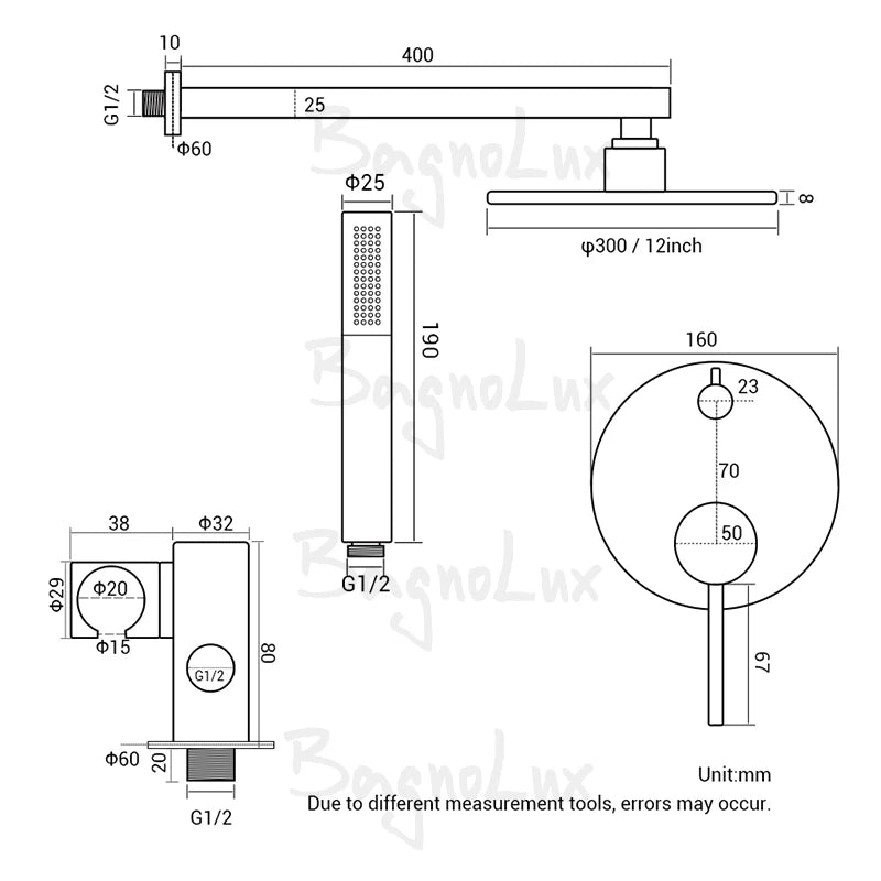 Black Shower System Set Bathroom Faucet Mixer Set