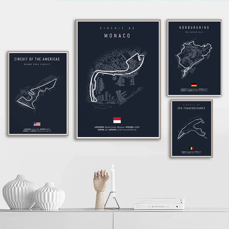 F1 Circuit Canvas Wall Art