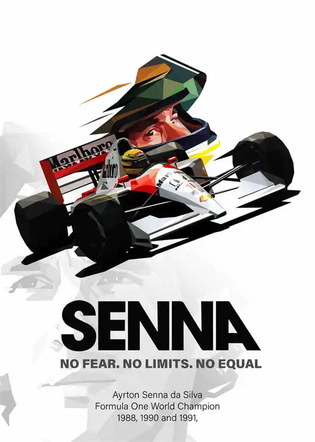 Legend Racing Driver Ayrton Senna Poster Wall Room Decor