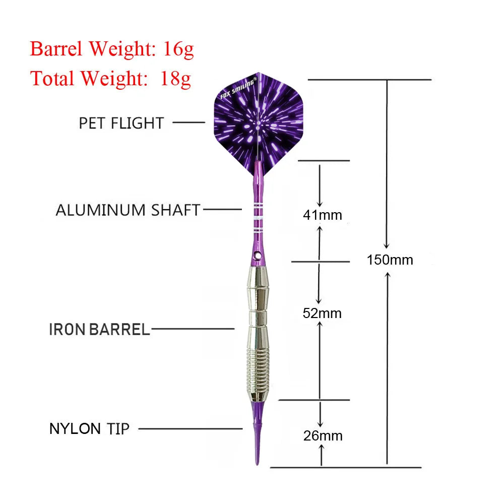 18g 3PCS Soft Tip Darts With Aluminium Shaft