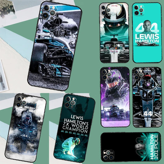 F1 Lewis Hamilton 44 Case For iPhone 15 14 11 12 13 Pro Max Mini X XS Max XR SE 2022 2020 7 8 Plus Cover Shell