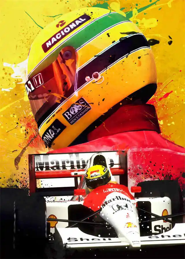 Legend Racing Driver Ayrton Senna Poster Wall Room Decor