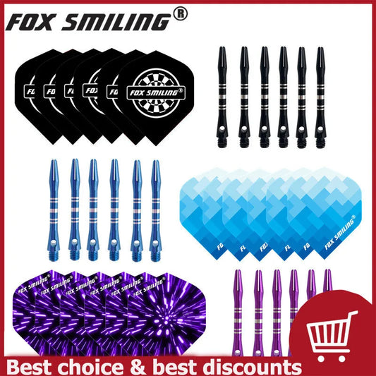 Fox Smiling 41mm Aluminium Dart Shafts And Darts Flights Set