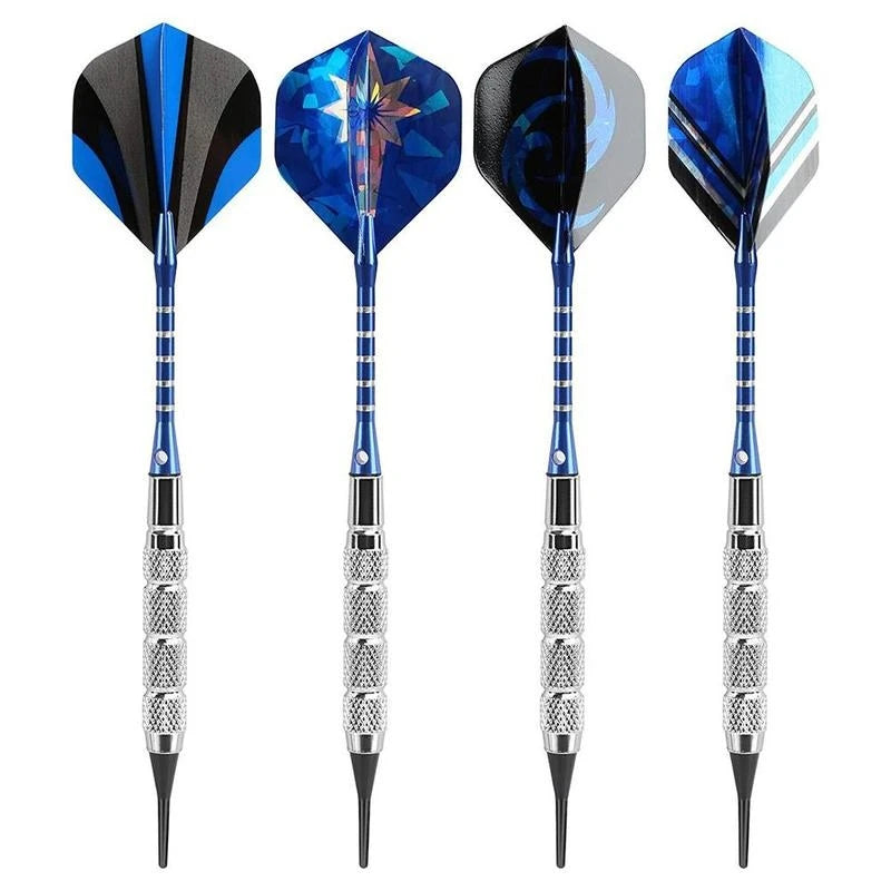 18g Dart Set Multiple Styles 4Color 12PCS Soft Tip Darts+16 Flights+120 Plastic Tip Points